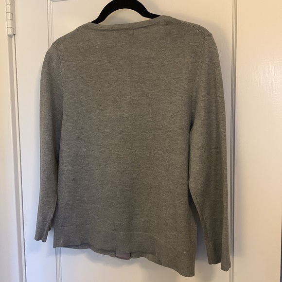 Gray Cardigan Sweater with Gold Toggle Front Size Large but fits closer to Med - Picture 2 of 8